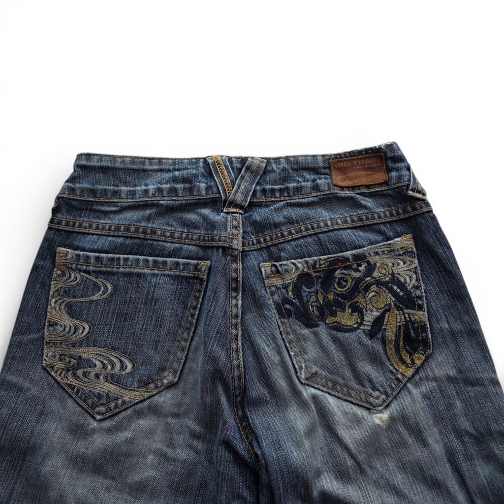 Vintage Japanese Big Train Bootcut Women Jeans (XXS)