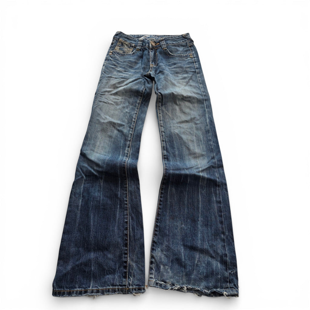 Vintage Japanese Big Train Bootcut Women Jeans (XXS)