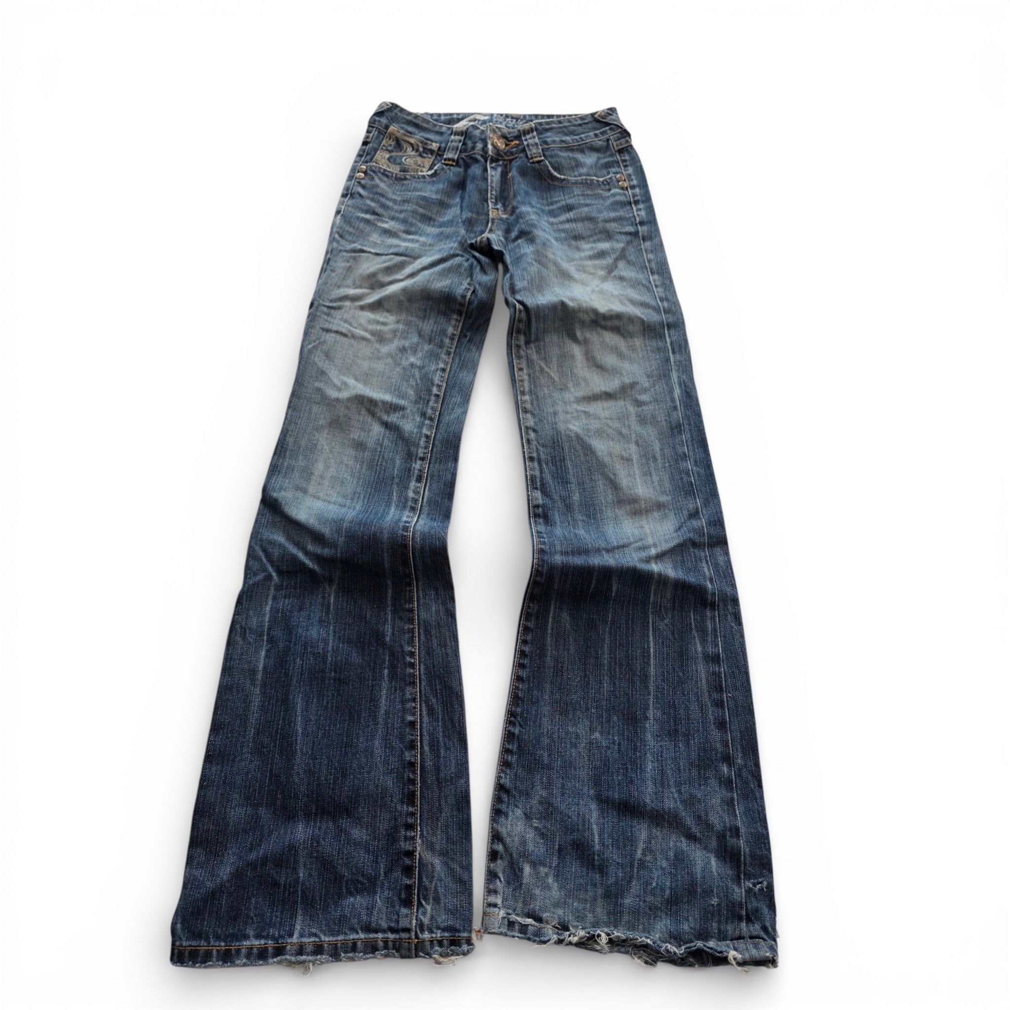 Vintage Japanese Big Train Bootcut Women Jeans (XXS)
