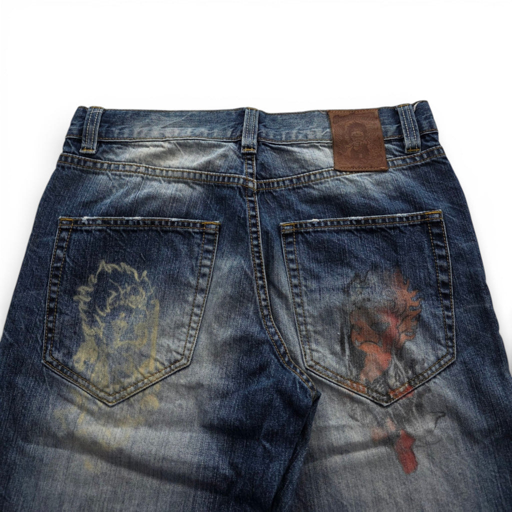 Vintage Japanese Printed Jeans (M)