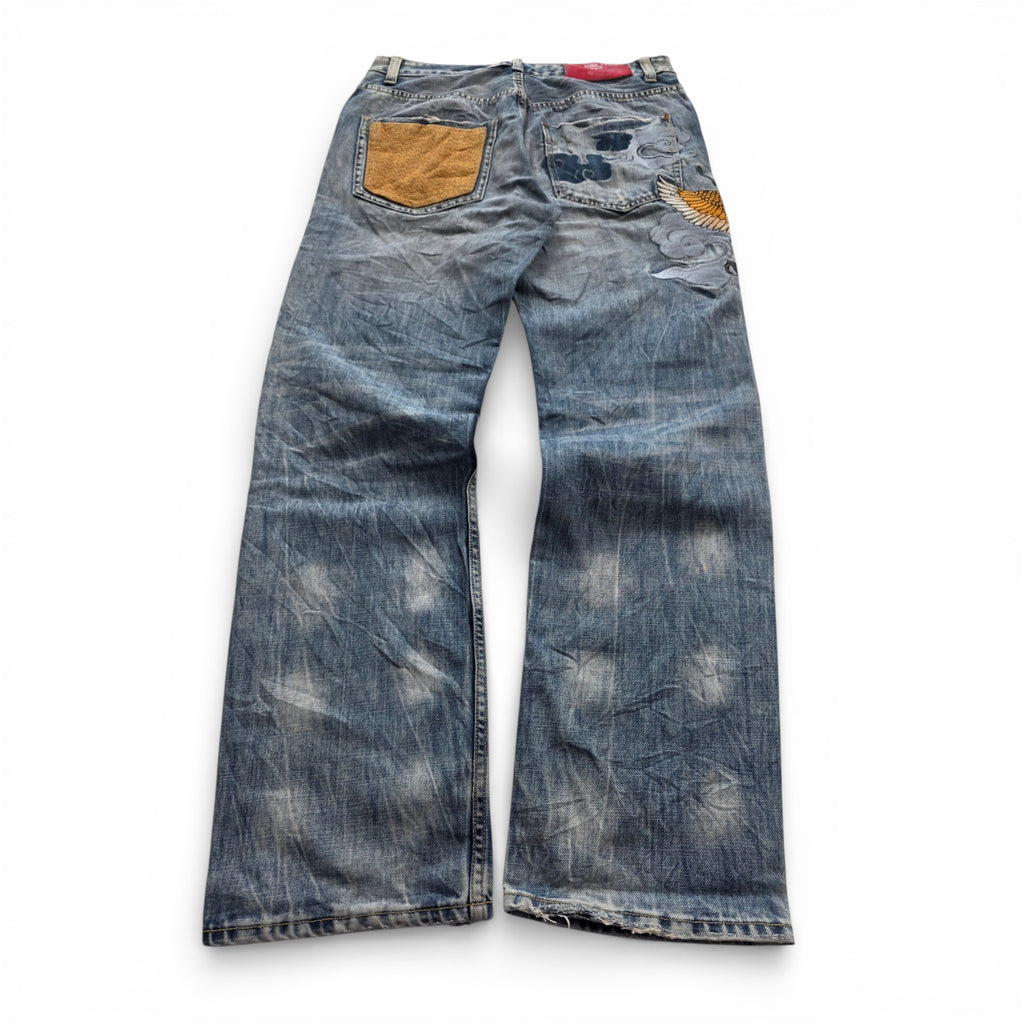 Vintage Japanese Printed Jeans (L)