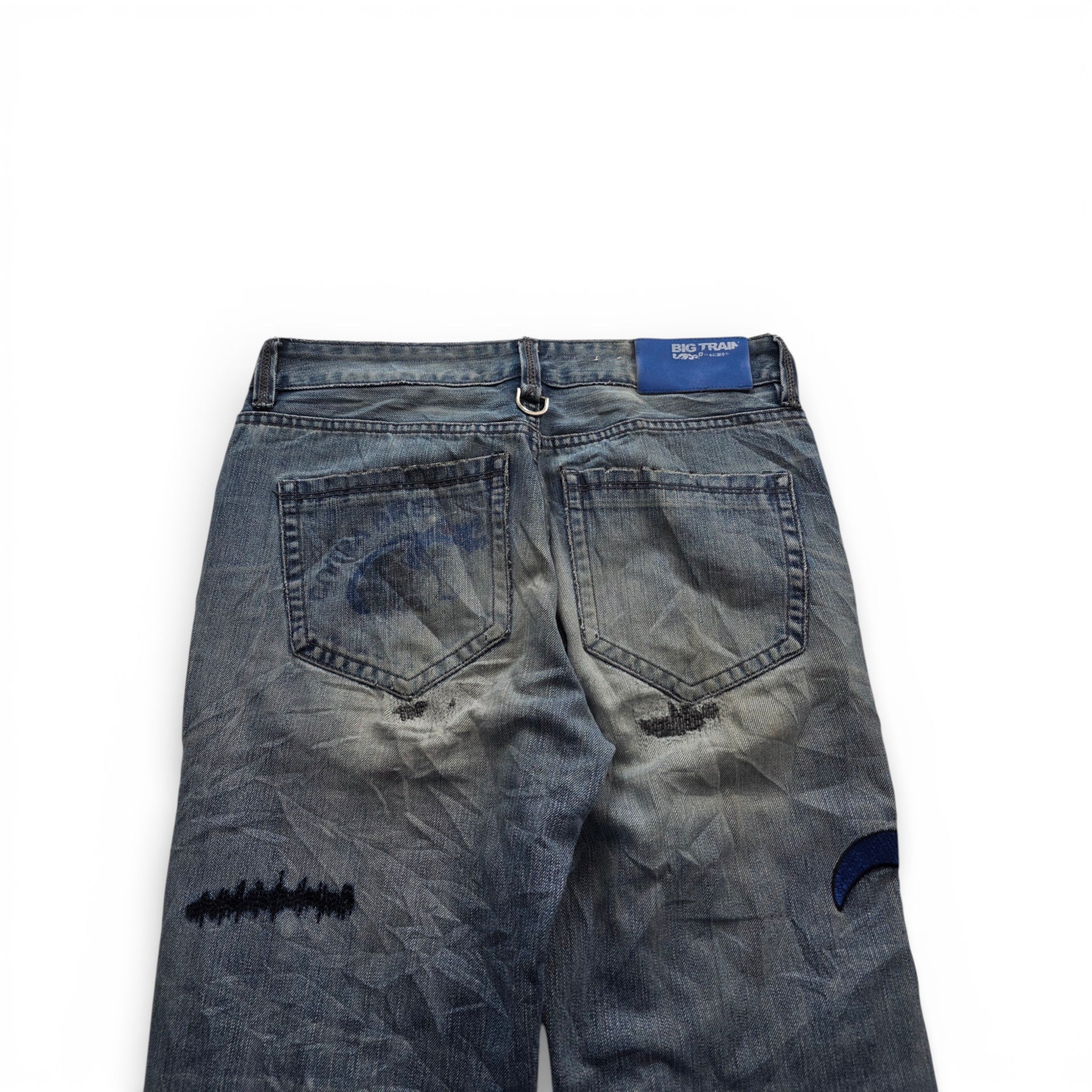 Vintage Japanese Big Train Printed Jeans (M-L)