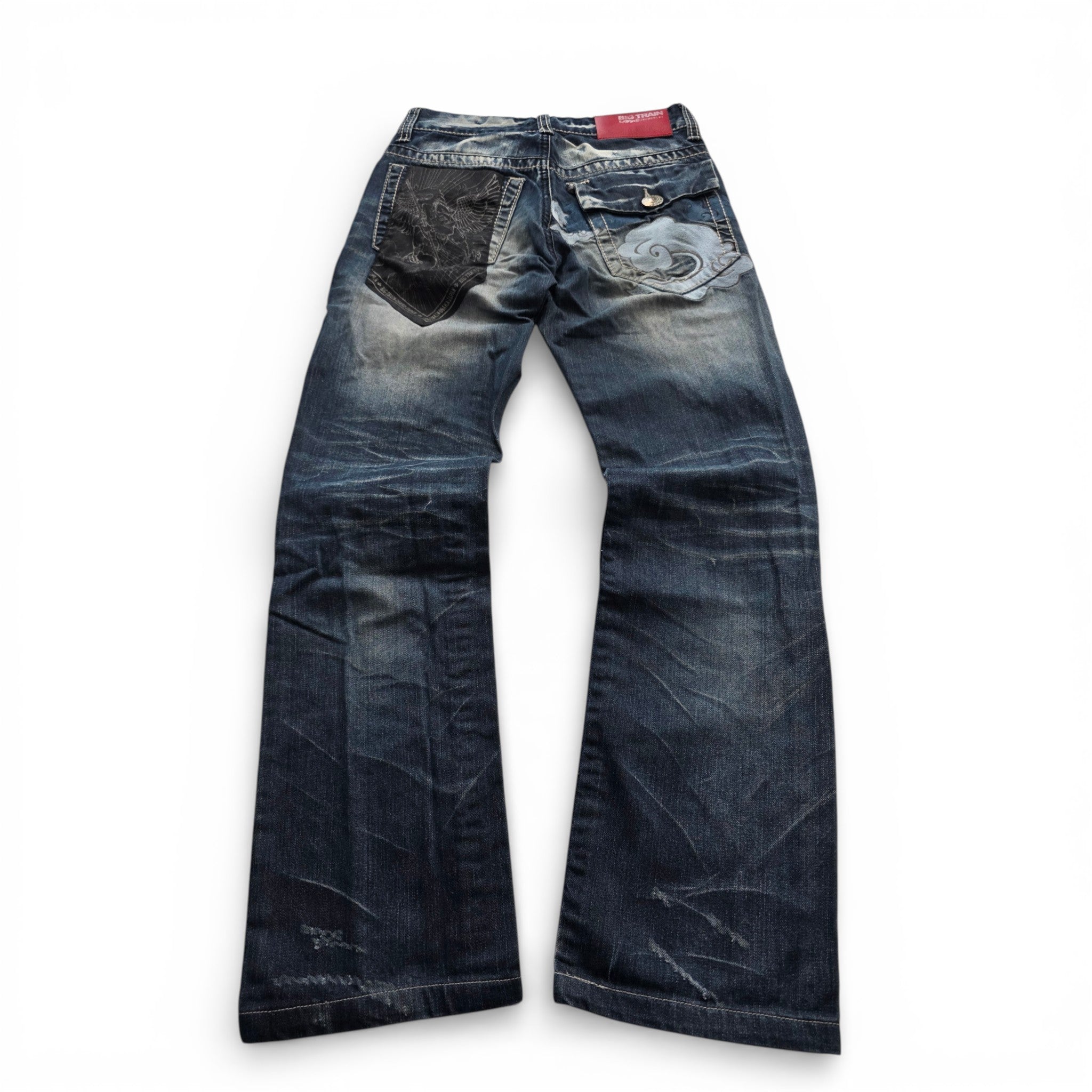 Vintage Japanese Big Train Printed Jeans (XS)