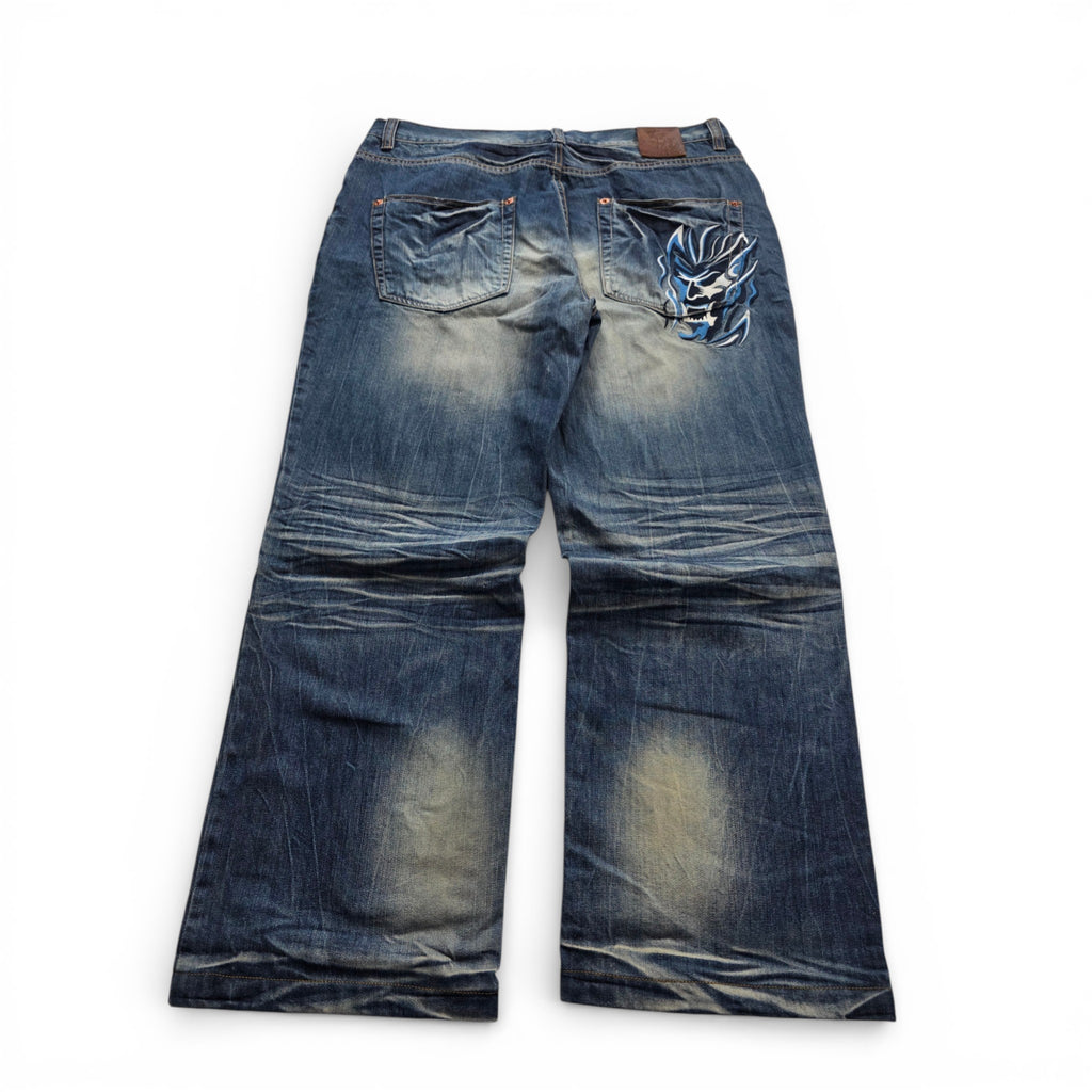 Vintage Japanese Printed Jeans (XL)