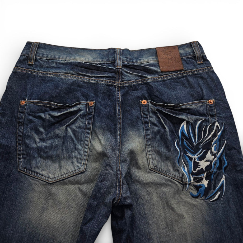 Vintage Japanese Printed Jeans (XL)