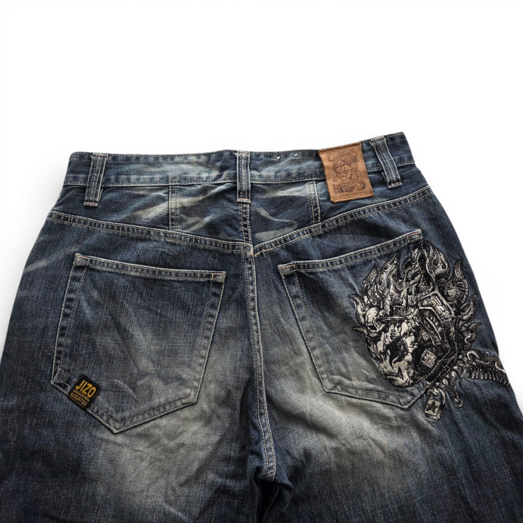 Vintage Japanese Jizo Printed Jeans (L)