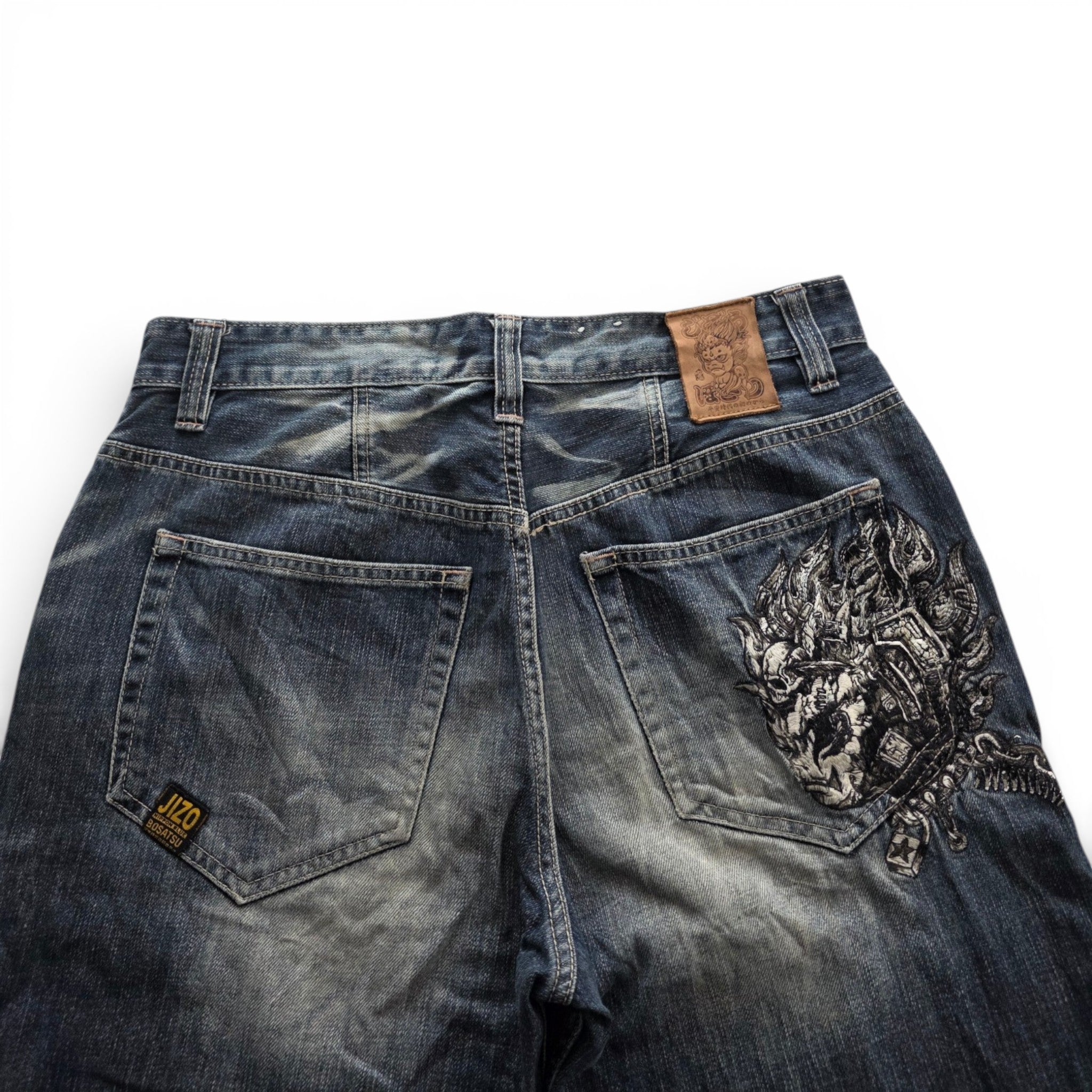 Vintage Japanese Jizo Printed Jeans (L)
