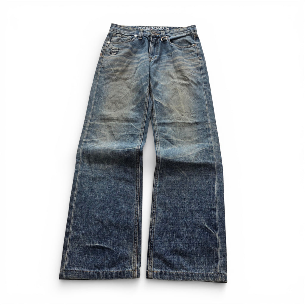 Vintage Japanese Big Train Backprint Jeans (S)