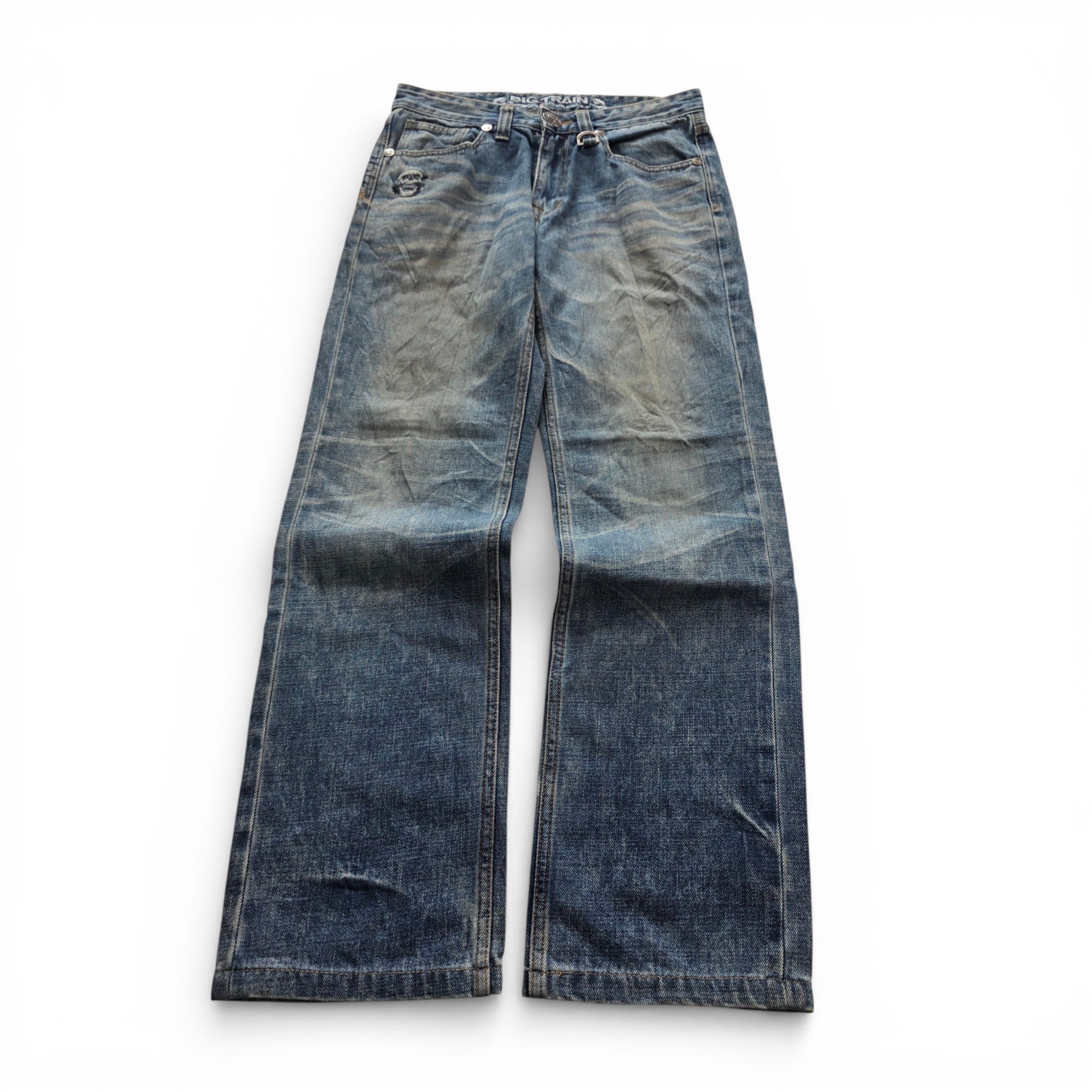 Vintage Japanese Big Train Backprint Jeans (S)