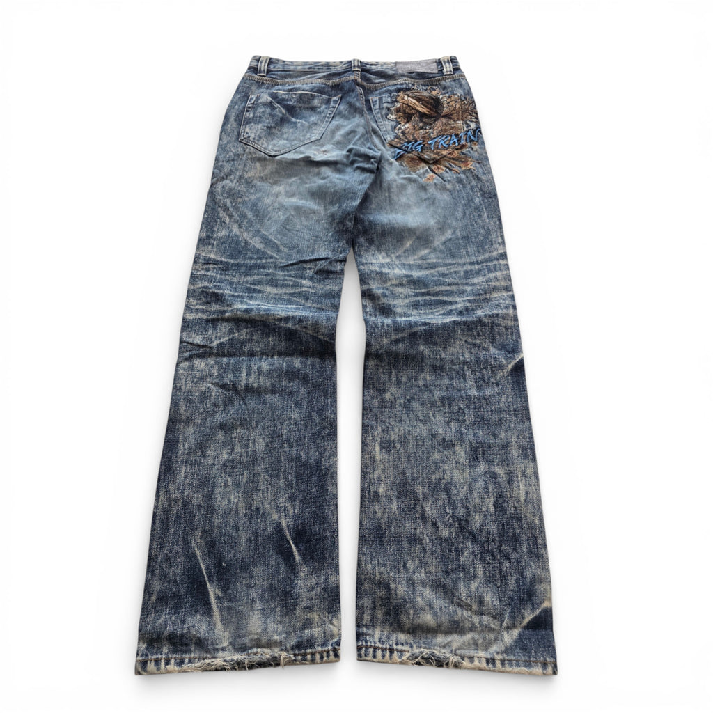 Vintage Japanese Big Train Backprint Jeans (M-L)