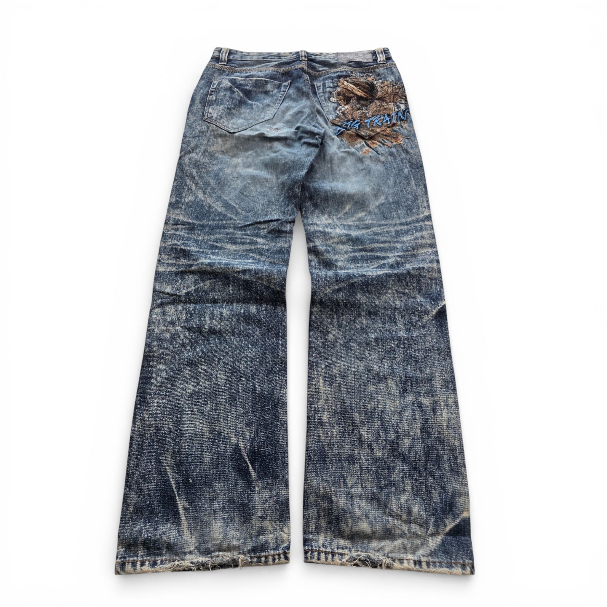 Vintage Japanese Big Train Backprint Jeans (M-L)