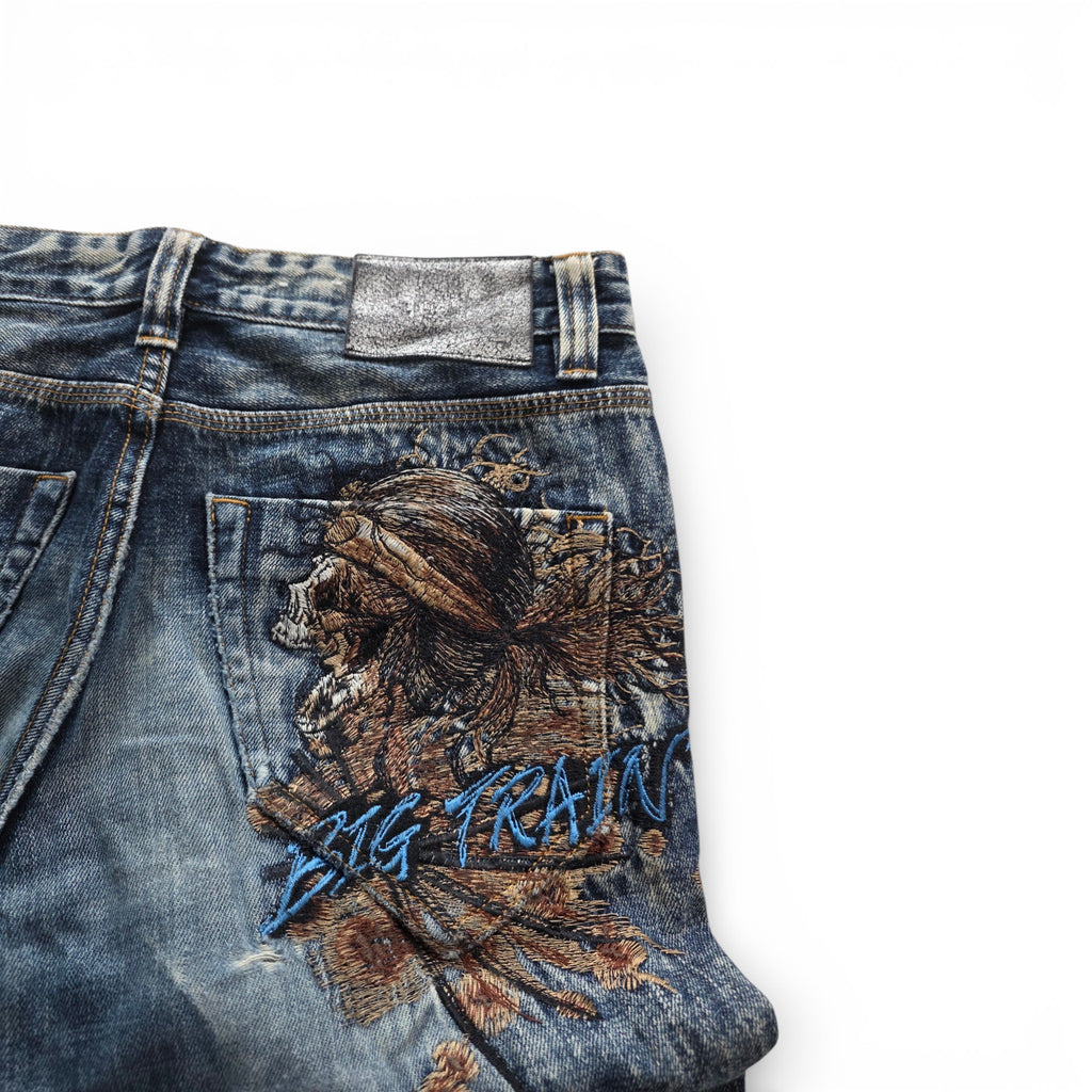 Vintage Japanese Big Train Backprint Jeans (M-L)