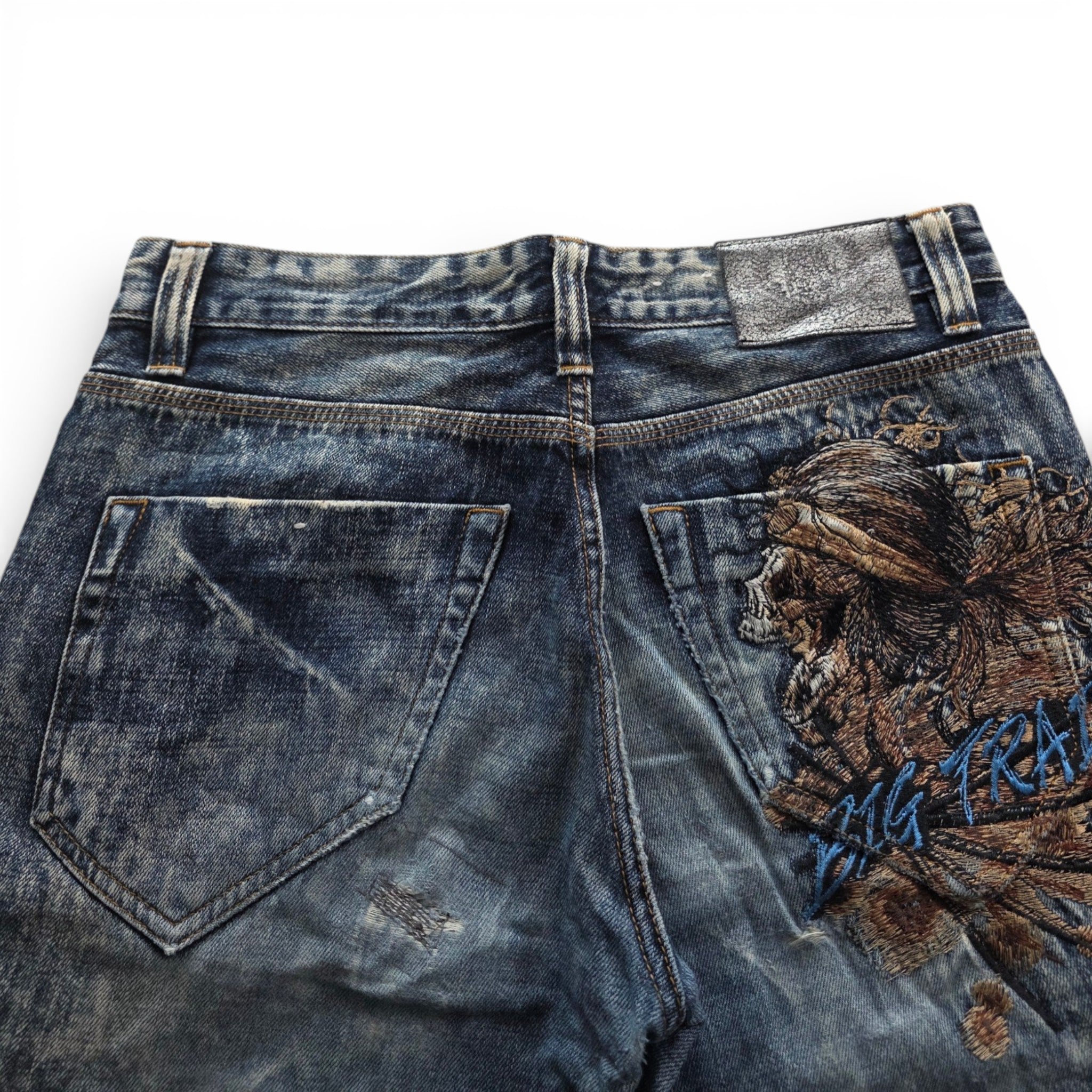 Vintage Japanese Big Train Backprint Jeans (M-L)