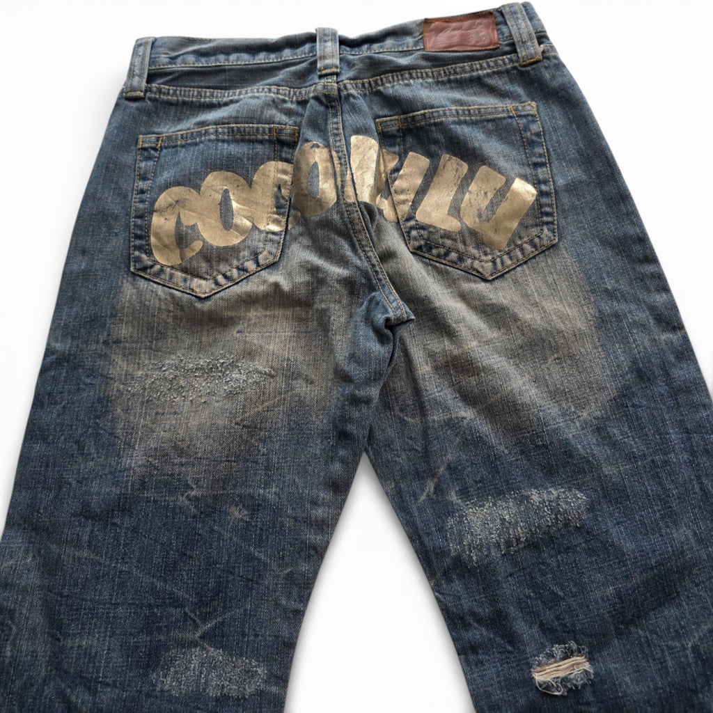 Vintage Japanese Backprint Jeans (Unisex S)