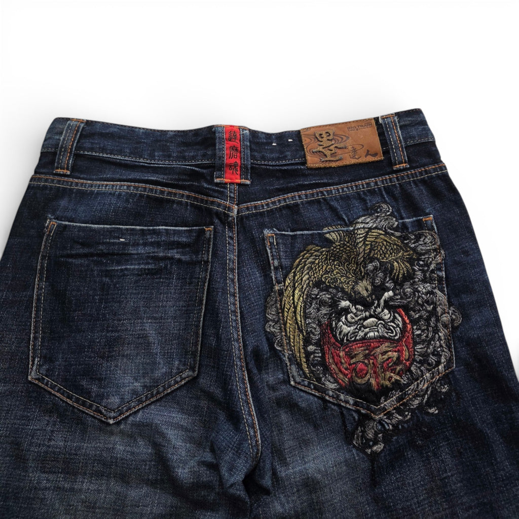 Vintage Japanese Big Train Backprint Jeans (L)