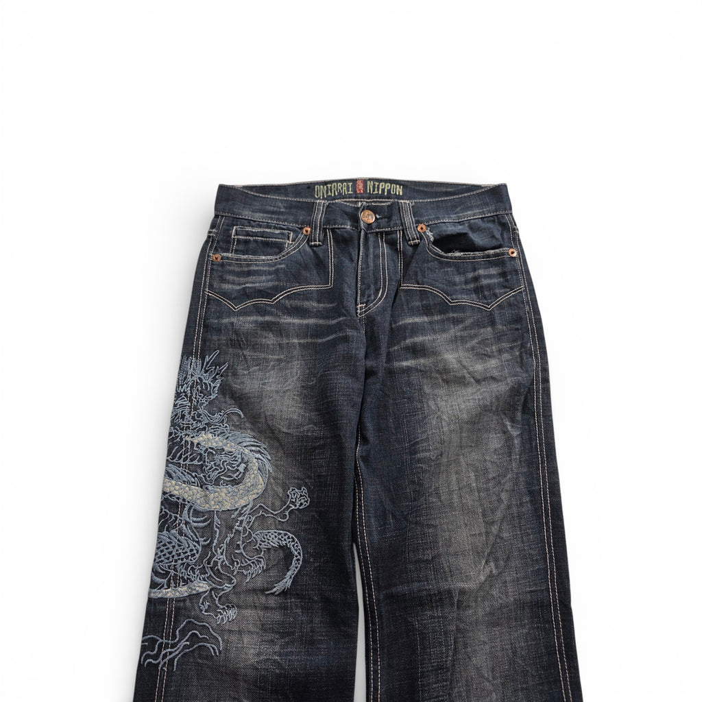 Vintage Japanese Printed Jeans (M)