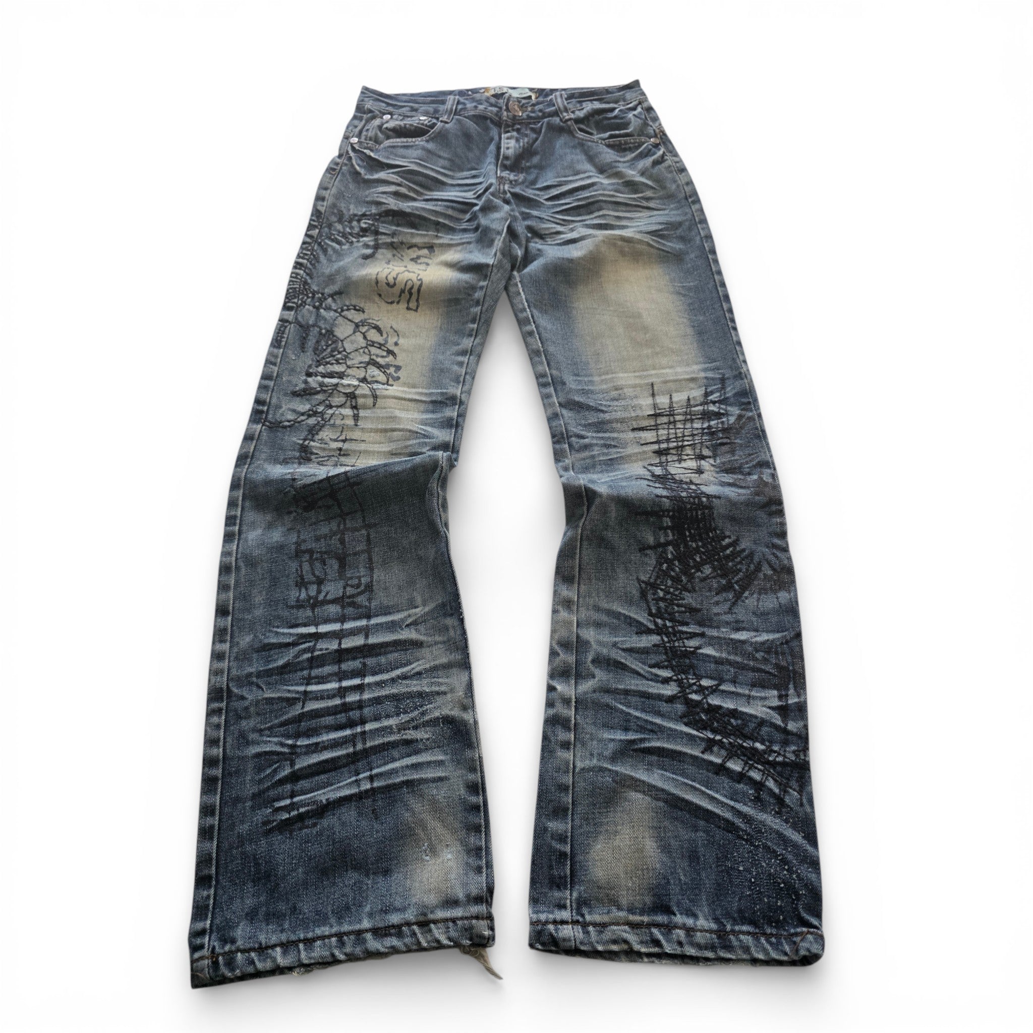 Vintage Japanese Printed Jeans (M)