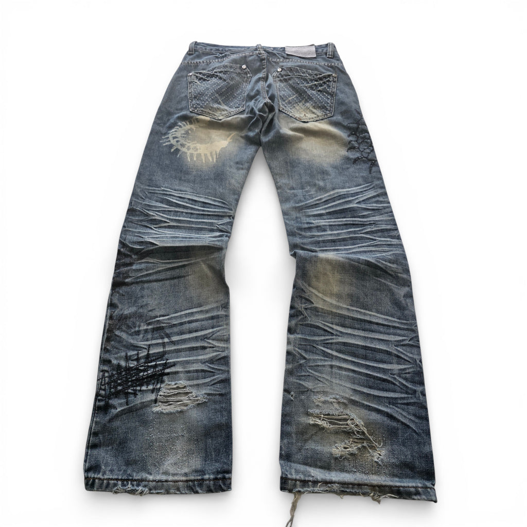 Vintage Japanese Printed Jeans (M)