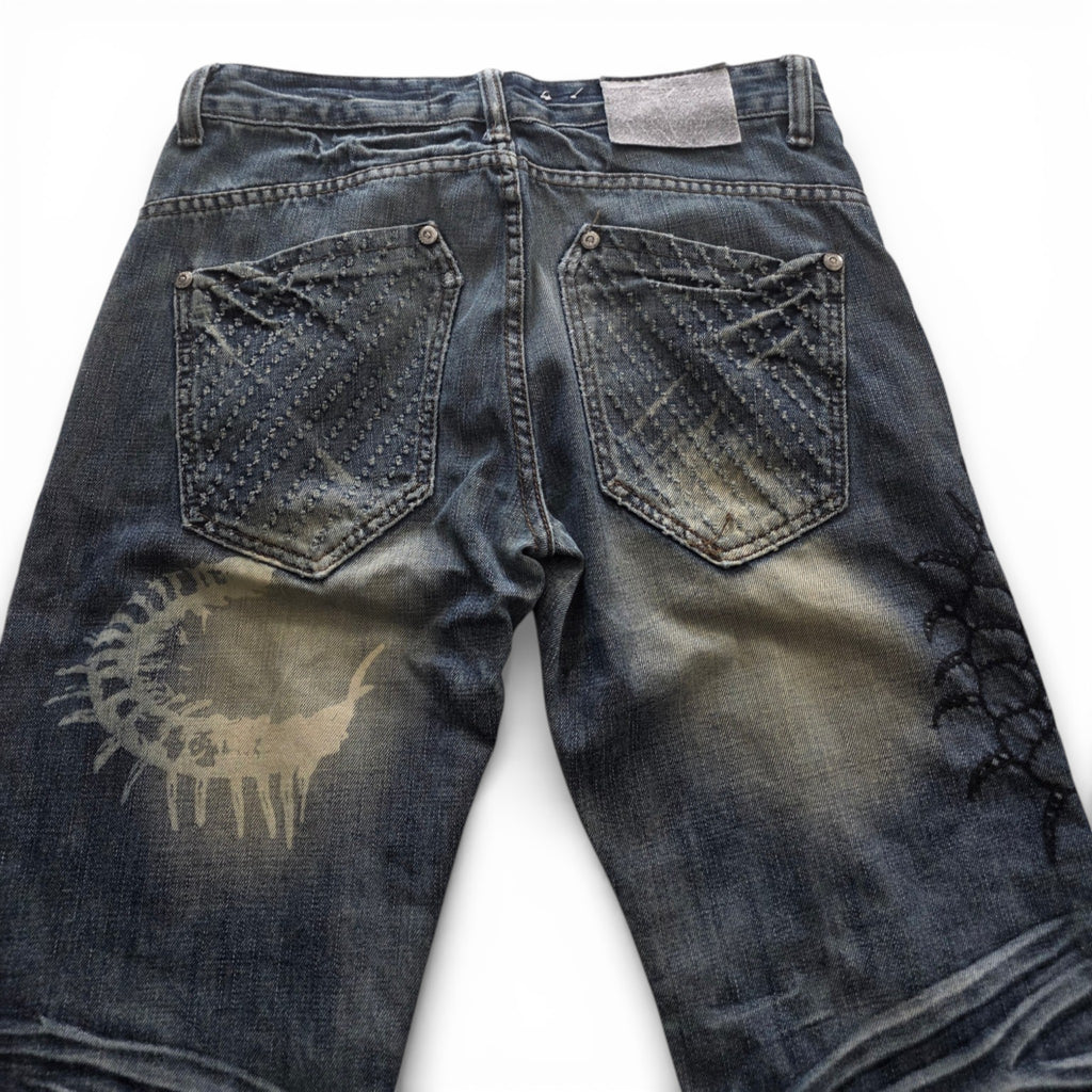 Vintage Japanese Printed Jeans (M)