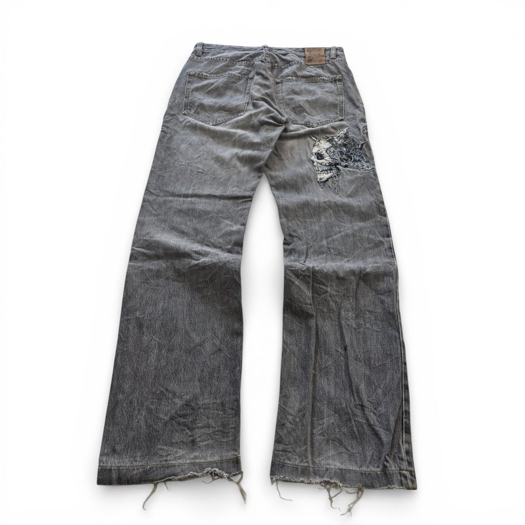 Vintage Japanese Jizo Printed Jeans (M)