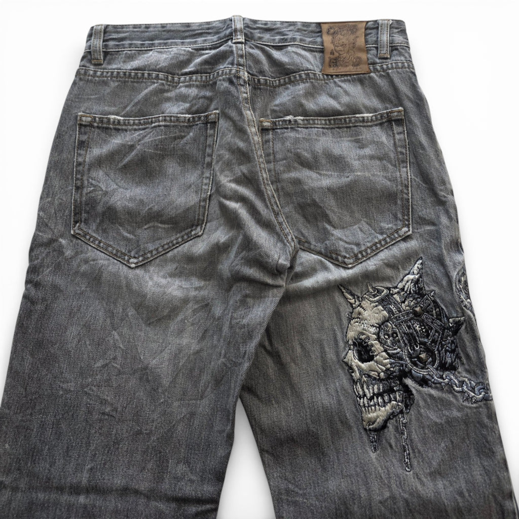 Vintage Japanese Jizo Printed Jeans (M)