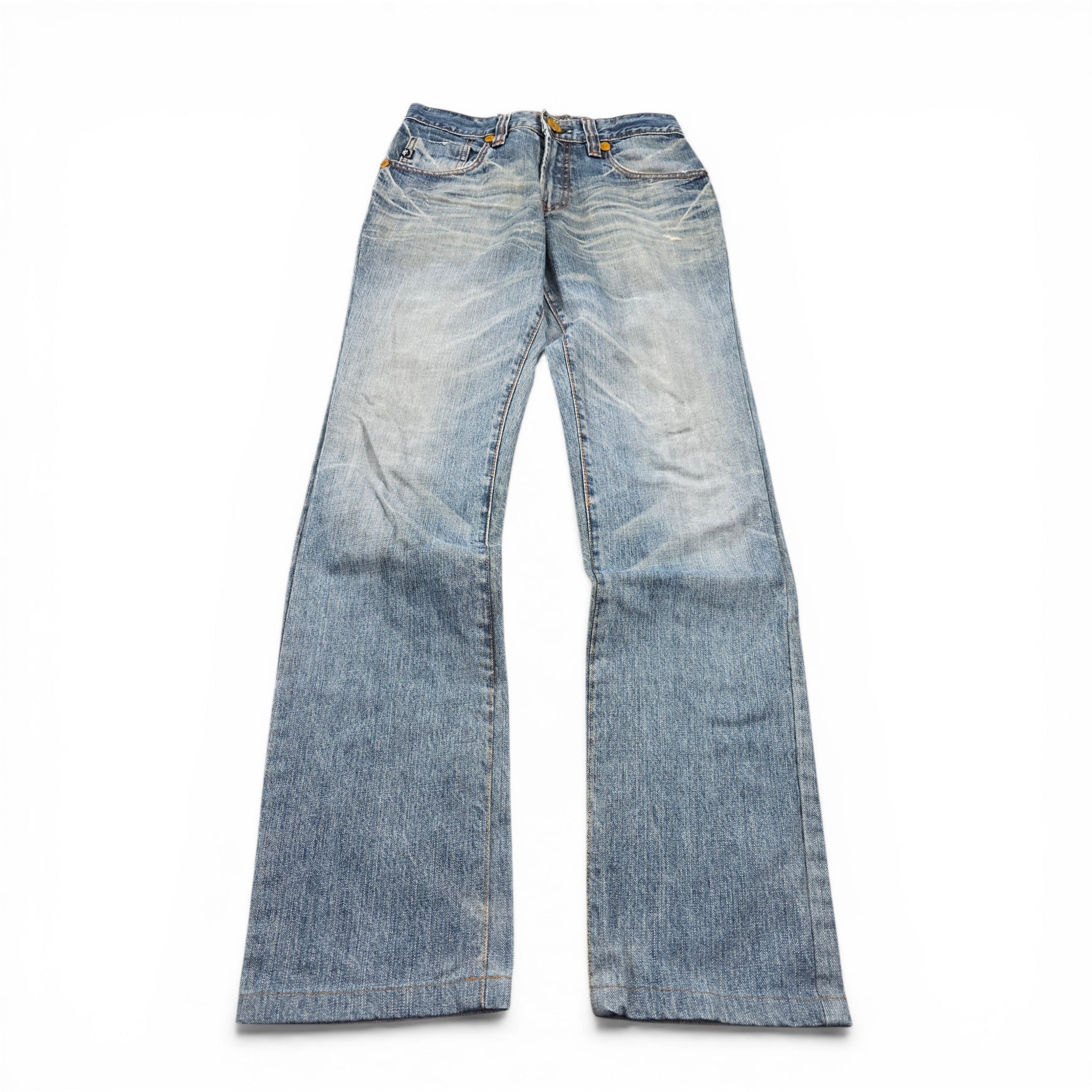 Vintage Japanese Printed Straight Jeans (S)
